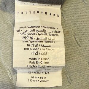 Pottery Barn Flagstone Silk and Linen Duvet Cover with 2 European Shams